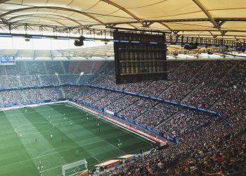 aerial photography of ballpark